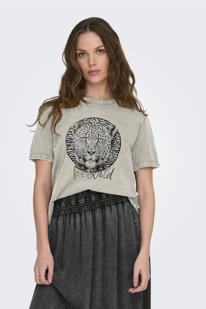 JDYFAROCK ELINA S/S PRINT TOP JRS 15295583 WHITECAP GRAY/LOVE WILD